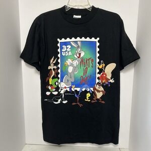 Vintage 1997 Bugs Bunny Stamp Collection T-Shirt Looney Tunes Size S/M